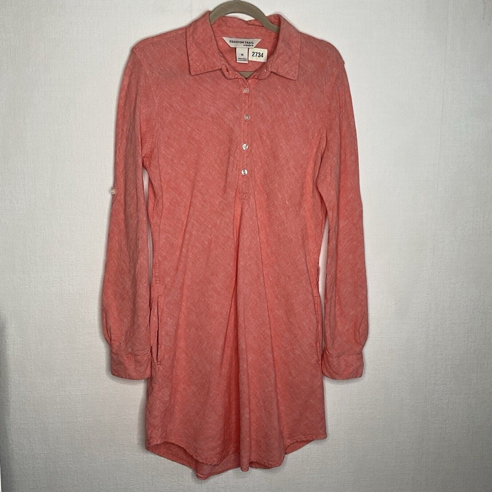 Freedom Trail by Kyodan Salmon Roll-Tab Sleeve Dress Shirt Women M China